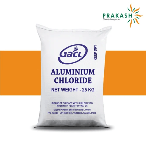 Prakash chemicals agencies Gujarat Aluminium Chloride, AlCl3, PVC, LOPE bags -25 kg , PVC Jumbo bag - 250 kg ,UN certified MS Drums-Customized packaging based on the customer's specifications., brand offered - GACL