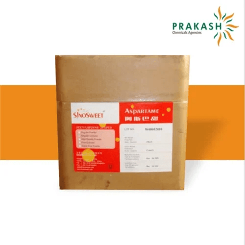 Prakash chemicals agencies Gujarat Aspartame, C14H18N2O5, 25 KG Drum/ Box, brand offered - Sino Sweet G sweet Niutang