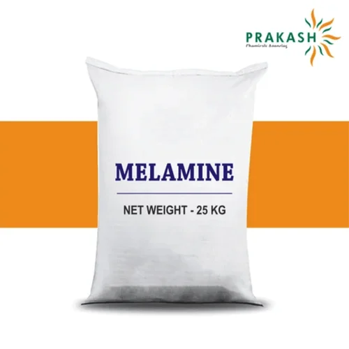 Prakash chemicals agencies Gujarat Melamine, C3H6N6, 25 kg PP bags, brand offered - GACL