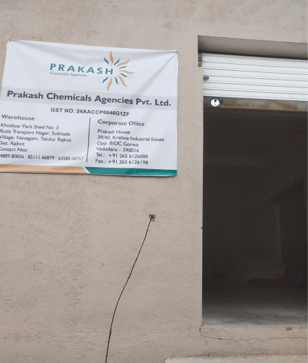 Prakash chemicals agencies Rajkot warehouse infrastructure